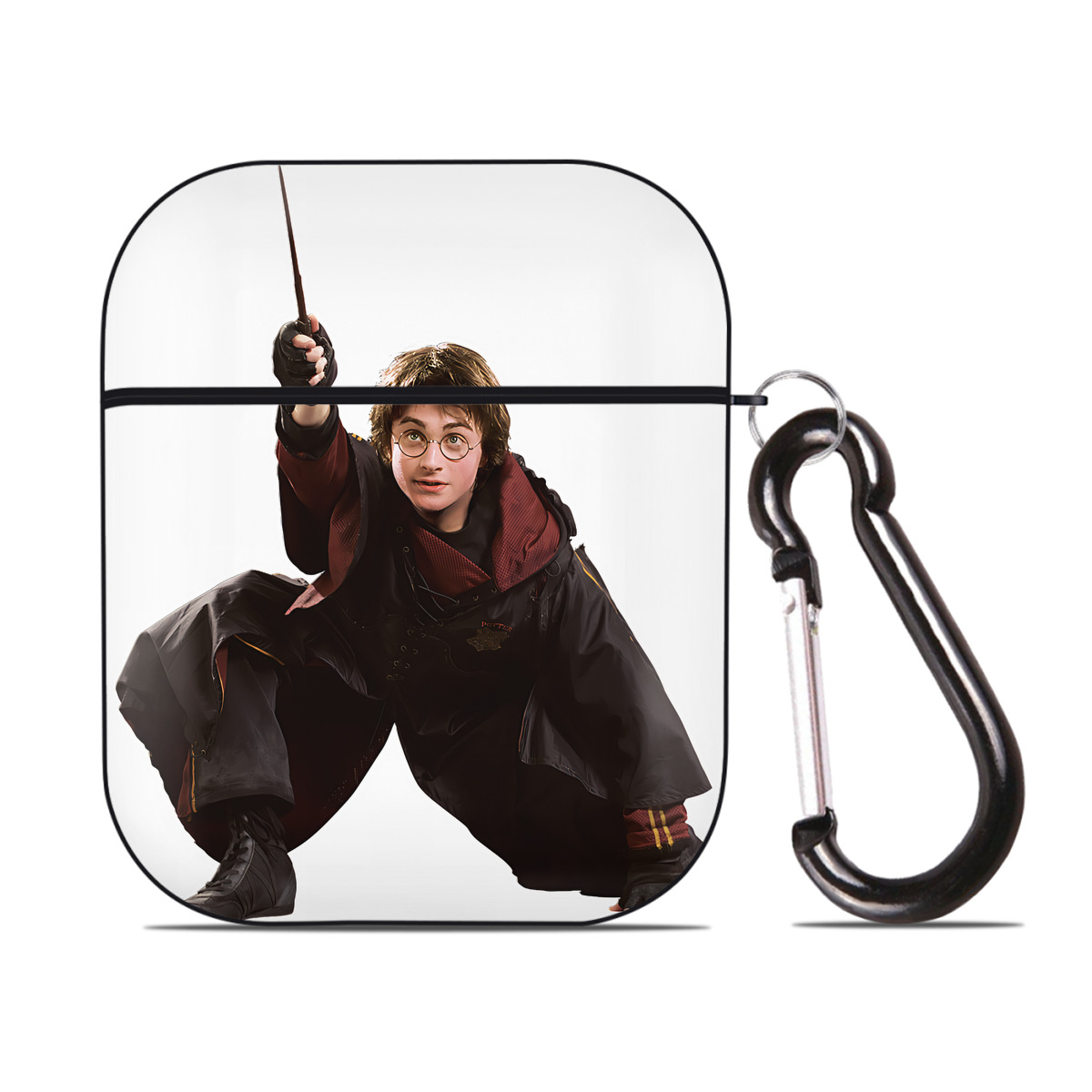 （画像用） Harry Potter ハリー・ポッターシリーズ AirPods 第2世代保護ケース ハードシェル ブラック 耐衝撃・防指紋・カラビナ付き