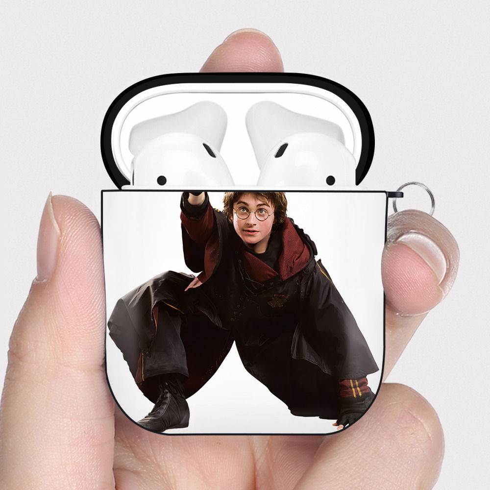 （画像用） Harry Potter ハリー・ポッターシリーズ AirPods 第2世代保護ケース ハードシェル ブラック 耐衝撃・防指紋・カラビナ付き