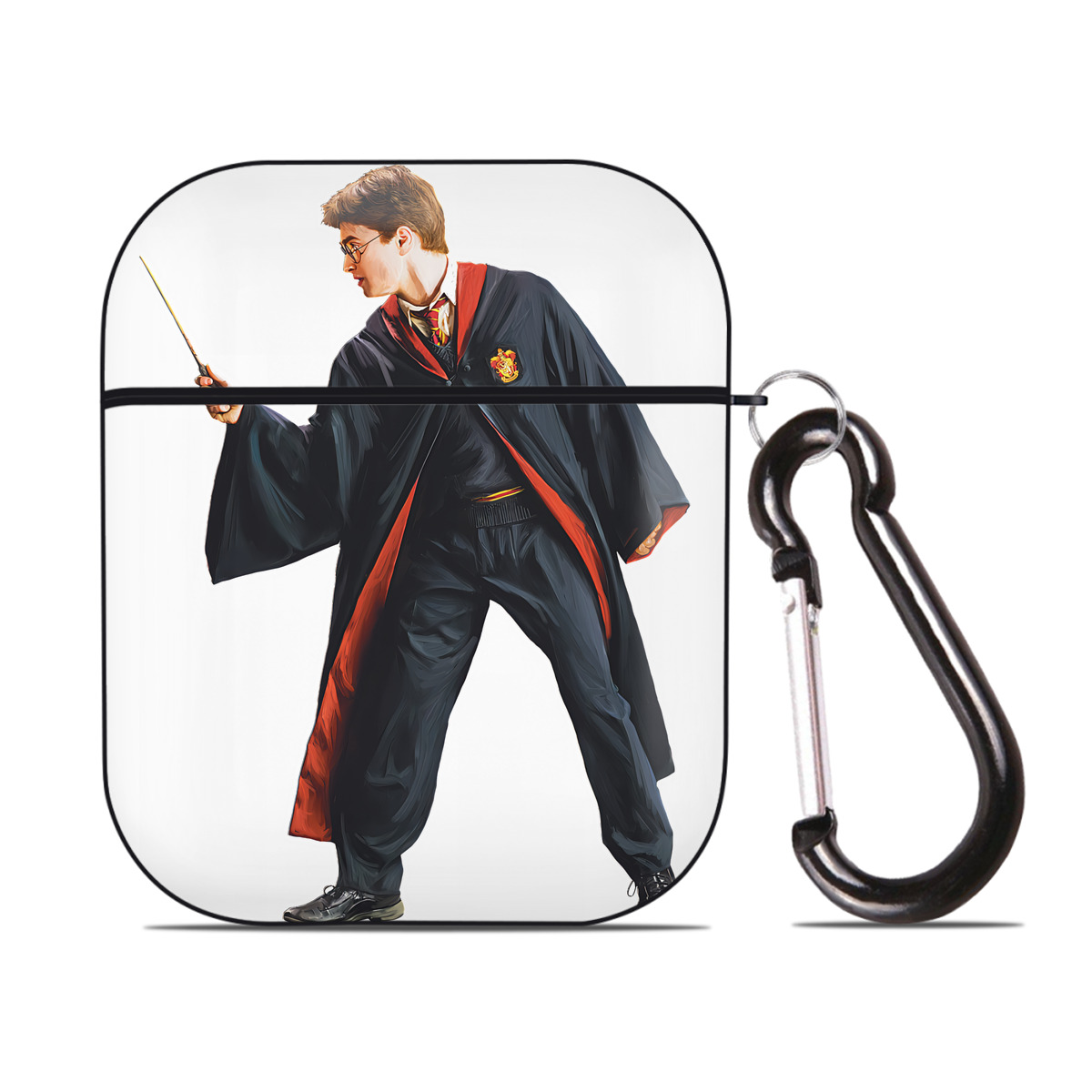 （画像用） Harry Potter ハリー・ポッターシリーズ AirPods 第2世代保護ケース ハードシェル ブラック 耐衝撃・防指紋・カラビナ付き