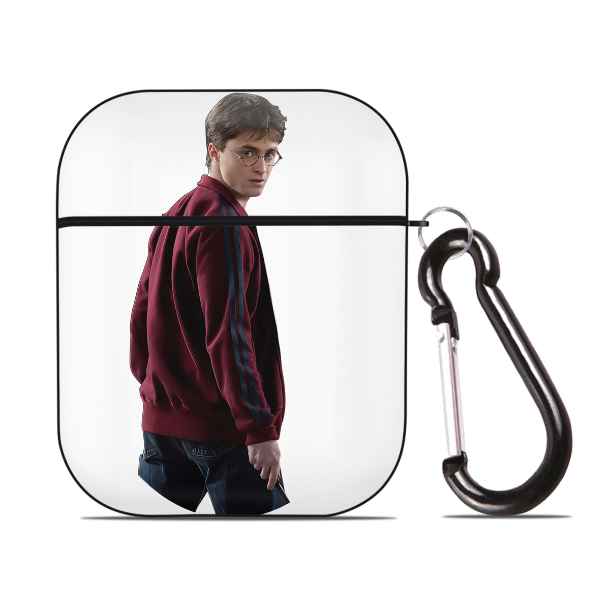 （画像用） Harry Potter ハリー・ポッターシリーズ AirPods 第2世代保護ケース ハードシェル ブラック 耐衝撃・防指紋・カラビナ付き
