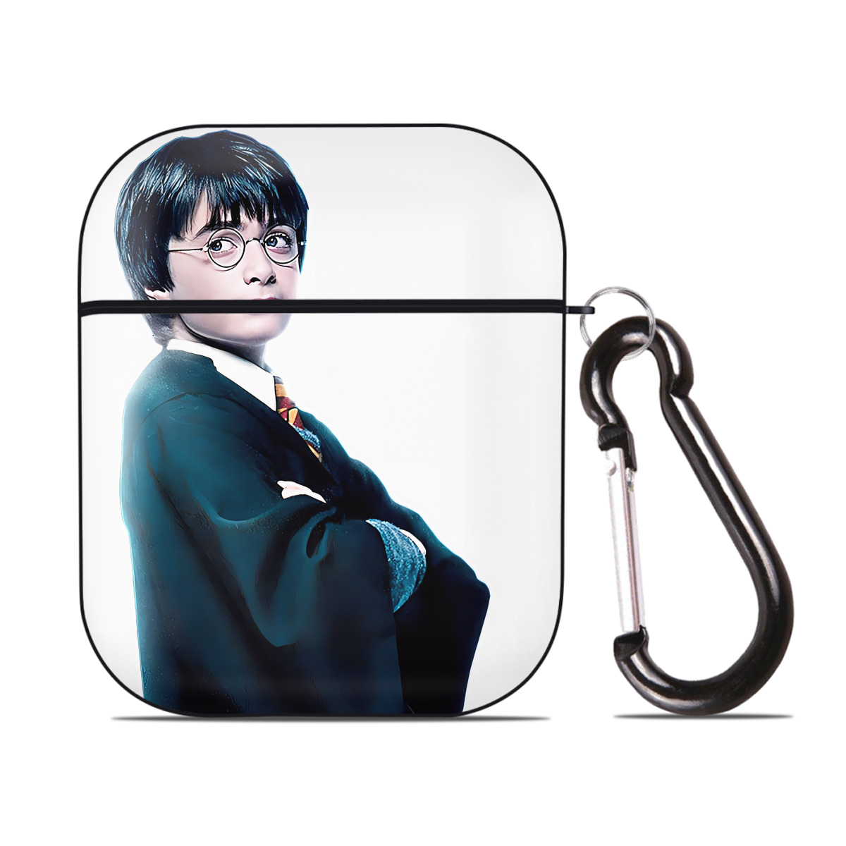 （画像用） Harry Potter ハリー・ポッターシリーズ AirPods 第2世代保護ケース ハードシェル ブラック 耐衝撃・防指紋・カラビナ付き