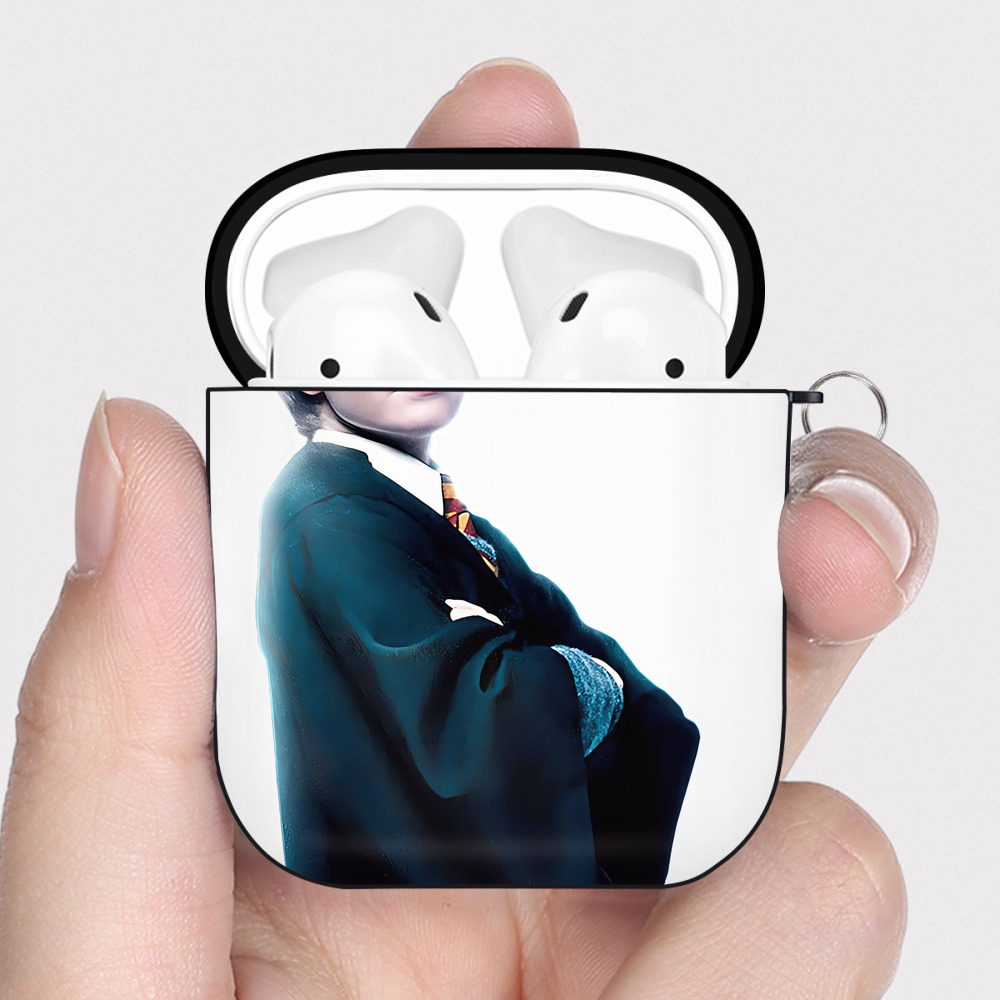 （画像用） Harry Potter ハリー・ポッターシリーズ AirPods 第2世代保護ケース ハードシェル ブラック 耐衝撃・防指紋・カラビナ付き