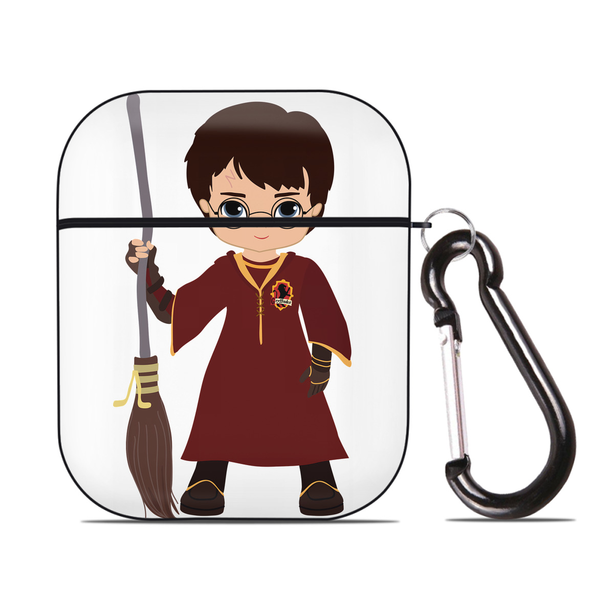 （画像用） Harry Potter ハリー・ポッターシリーズ AirPods 第2世代保護ケース ハードシェル ブラック 耐衝撃・防指紋・カラビナ付き