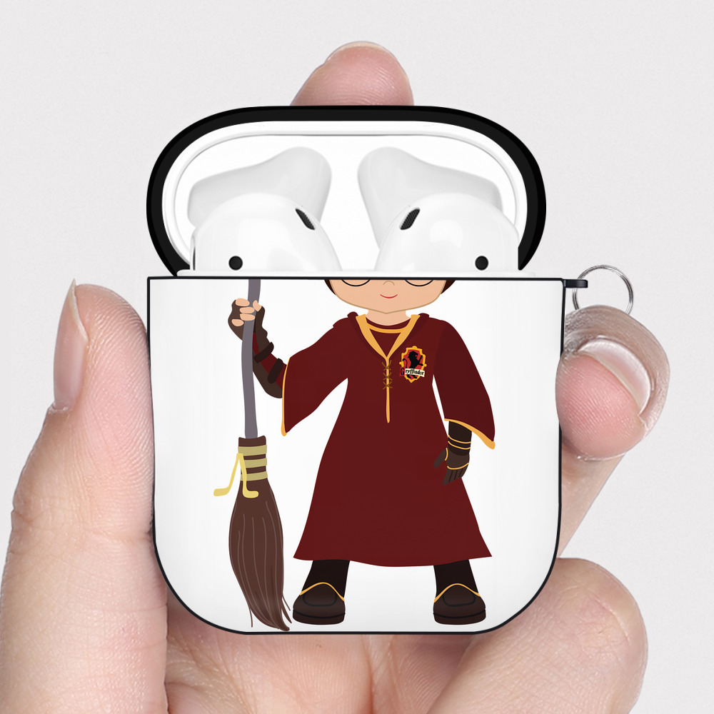 （画像用） Harry Potter ハリー・ポッターシリーズ AirPods 第2世代保護ケース ハードシェル ブラック 耐衝撃・防指紋・カラビナ付き