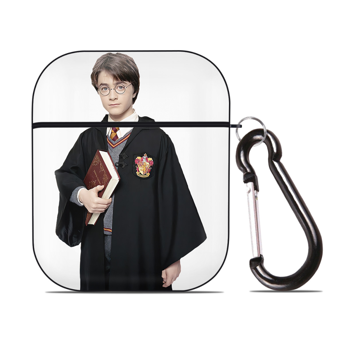 （画像用） Harry Potter ハリー・ポッターシリーズ AirPods 第2世代保護ケース ハードシェル ブラック 耐衝撃・防指紋・カラビナ付き