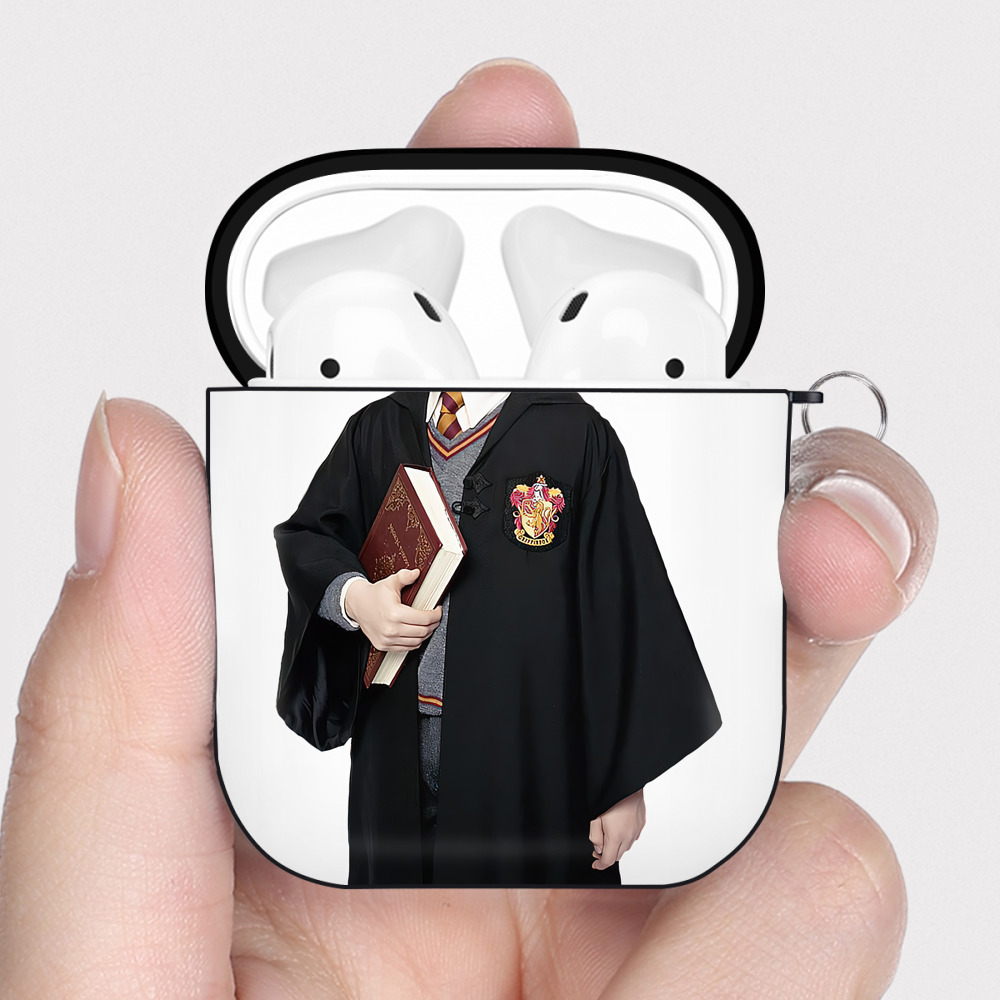 （画像用） Harry Potter ハリー・ポッターシリーズ AirPods 第2世代保護ケース ハードシェル ブラック 耐衝撃・防指紋・カラビナ付き