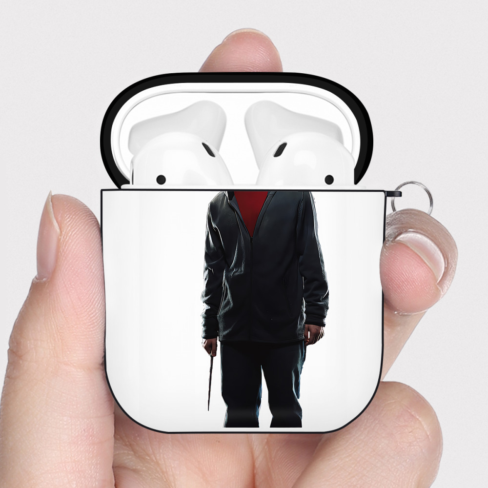 （画像用） Harry Potter ハリー・ポッターシリーズ AirPods 第2世代保護ケース ハードシェル ブラック 耐衝撃・防指紋・カラビナ付き