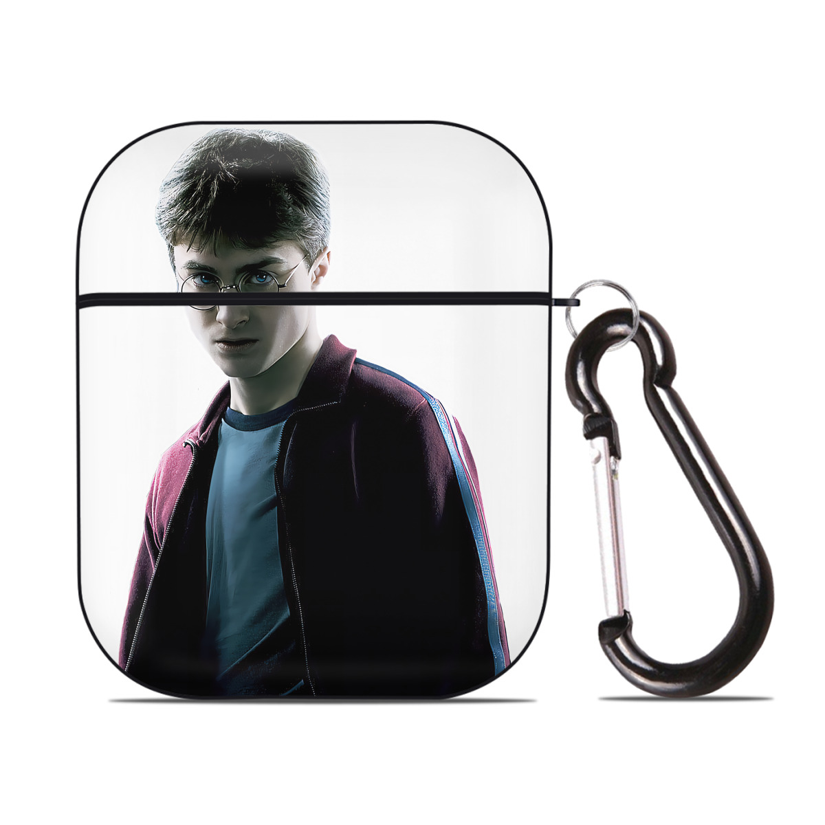 （画像用） Harry Potter ハリー・ポッターシリーズ AirPods 第2世代保護ケース ハードシェル ブラック 耐衝撃・防指紋・カラビナ付き