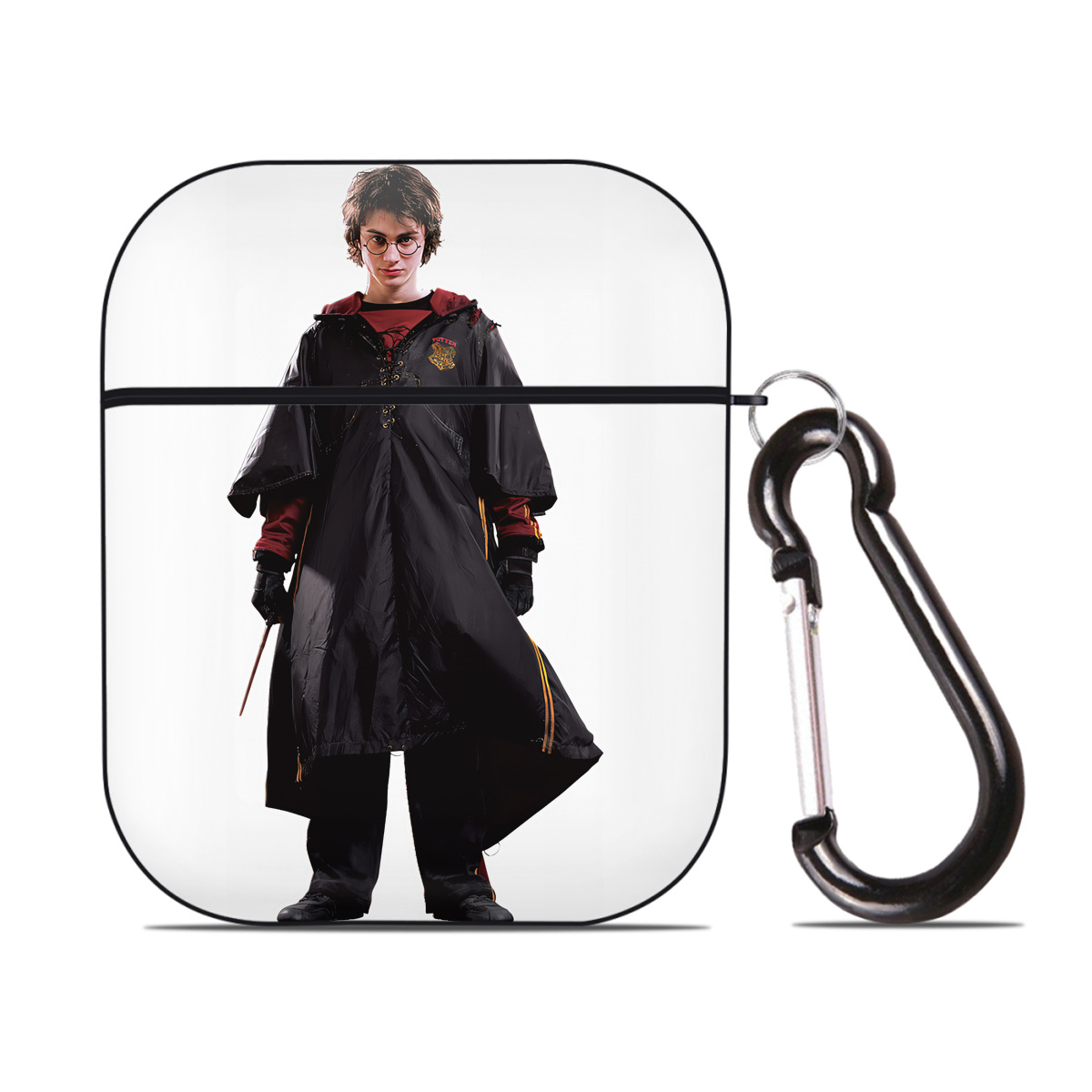 （画像用） Harry Potter ハリー・ポッターシリーズ AirPods 第2世代保護ケース ハードシェル ブラック 耐衝撃・防指紋・カラビナ付き