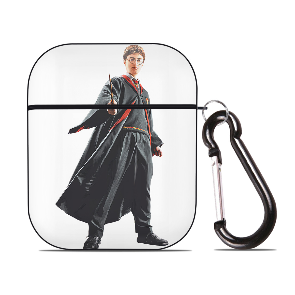 （画像用） Harry Potter ハリー・ポッターシリーズ AirPods 第2世代保護ケース ハードシェル ブラック 耐衝撃・防指紋・カラビナ付き
