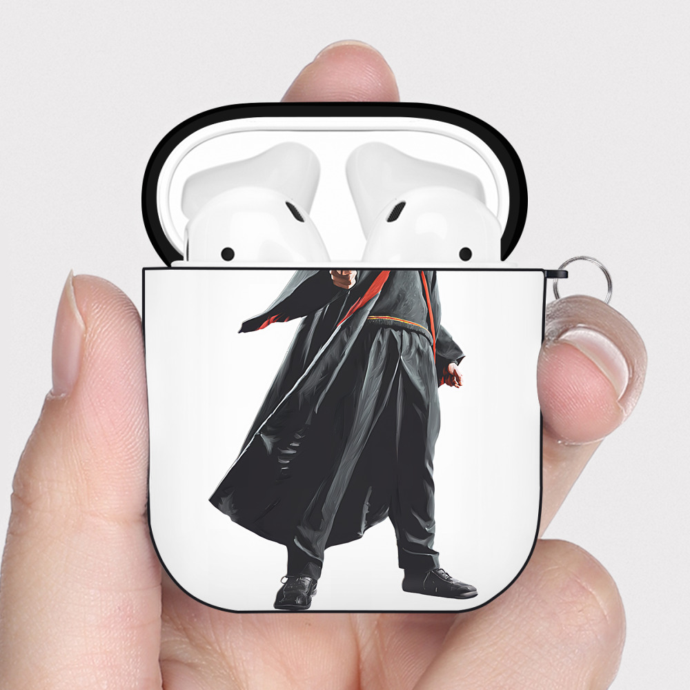 （画像用） Harry Potter ハリー・ポッターシリーズ AirPods 第2世代保護ケース ハードシェル ブラック 耐衝撃・防指紋・カラビナ付き
