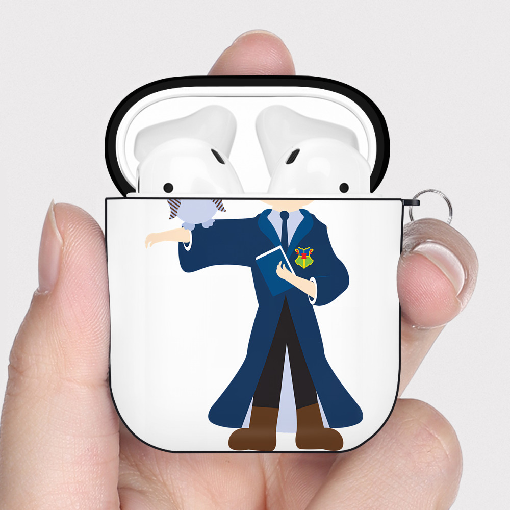 （画像用） Harry Potter ハリー・ポッターシリーズ AirPods 第2世代保護ケース ハードシェル ブラック 耐衝撃・防指紋・カラビナ付き
