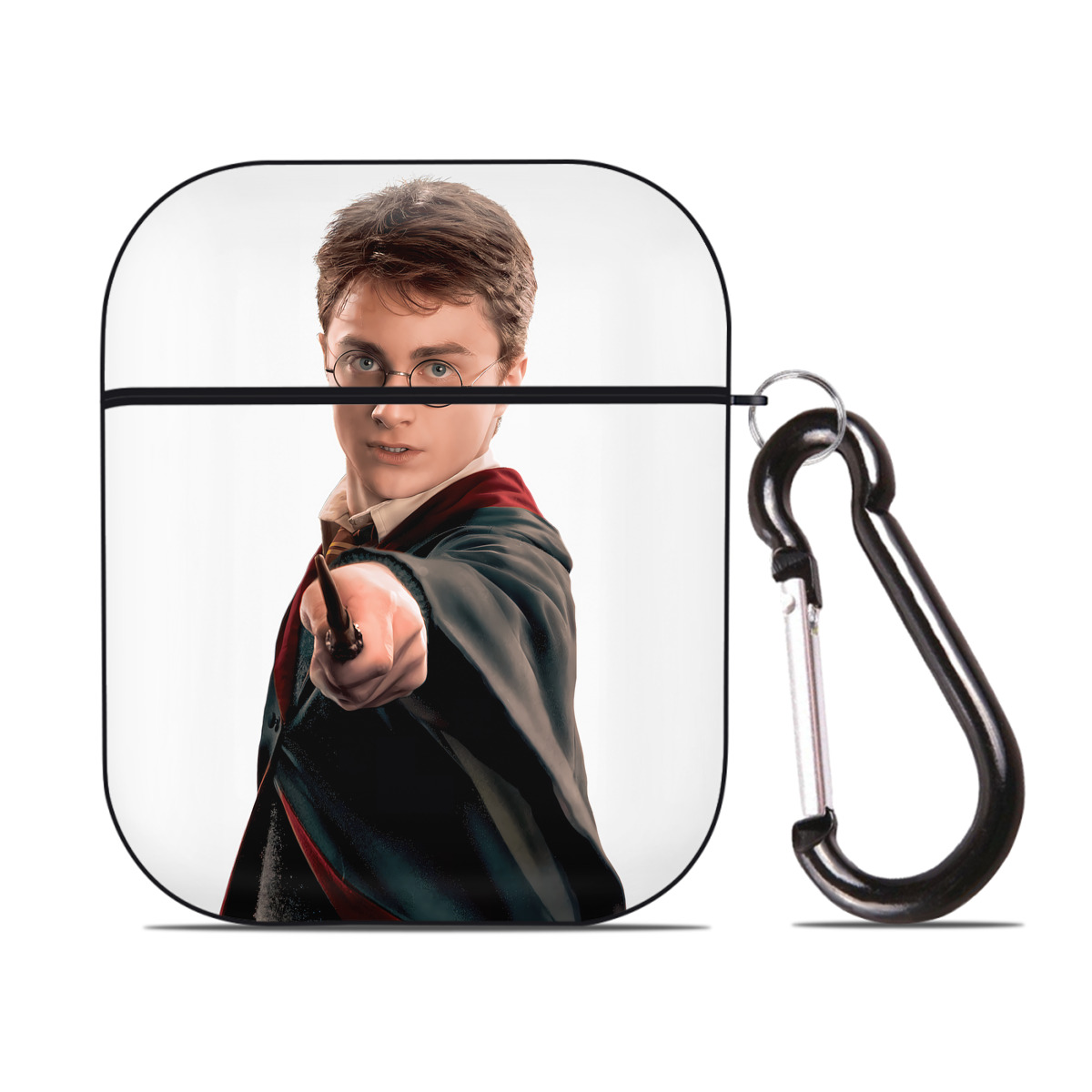 （画像用） Harry Potter ハリー・ポッターシリーズ AirPods 第2世代保護ケース ハードシェル ブラック 耐衝撃・防指紋・カラビナ付き