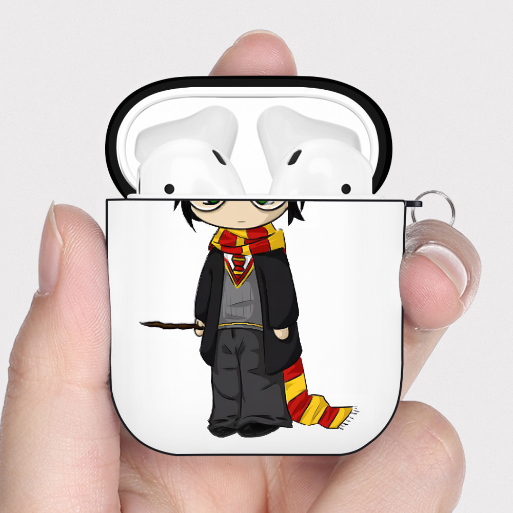 （画像用） Harry Potter ハリー・ポッターシリーズ AirPods 第2世代保護ケース ハードシェル ブラック 耐衝撃・防指紋・カラビナ付き
