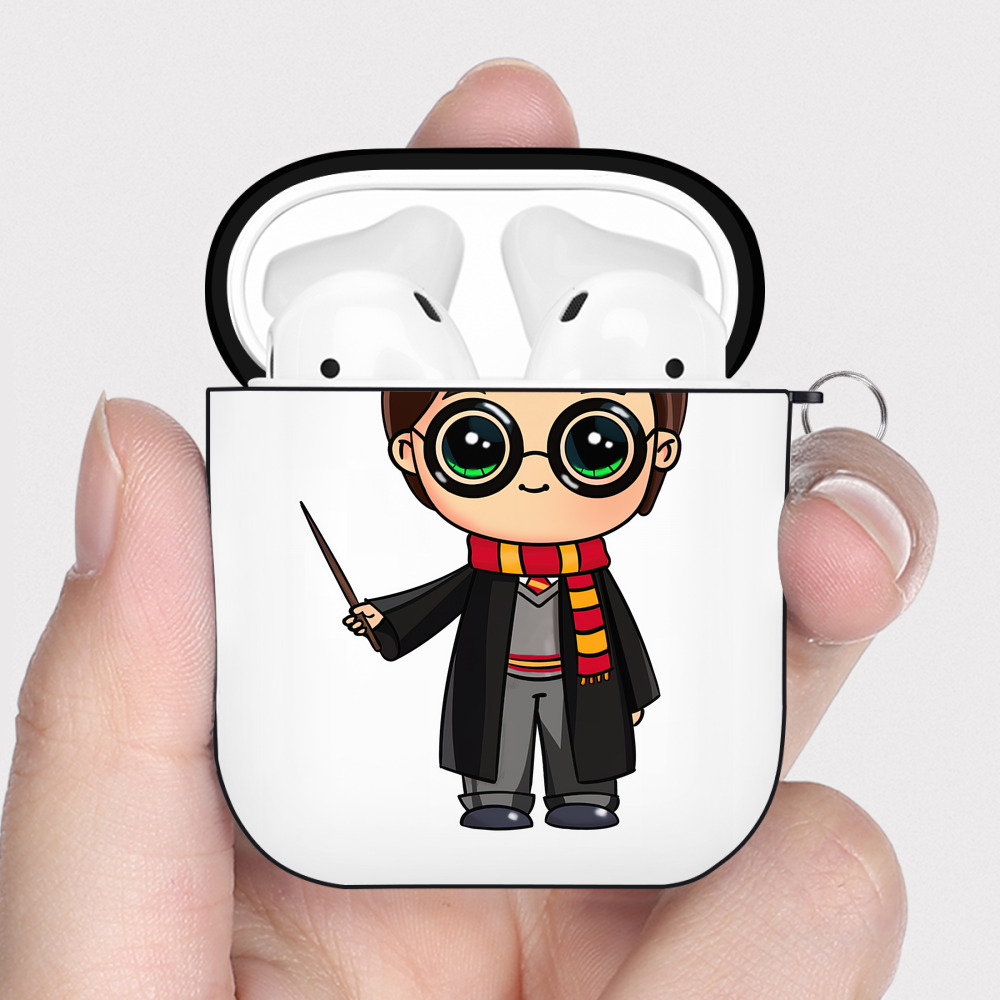 （画像用） Harry Potter ハリー・ポッターシリーズ AirPods 第2世代保護ケース ハードシェル ブラック 耐衝撃・防指紋・カラビナ付き