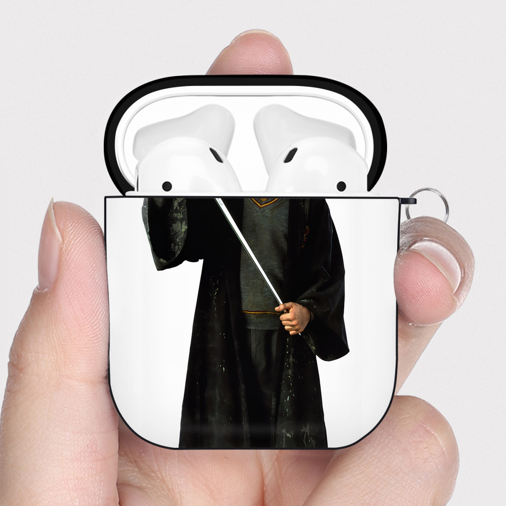 （画像用） Harry Potter ハリー・ポッターシリーズ AirPods 第2世代保護ケース ハードシェル ブラック 耐衝撃・防指紋・カラビナ付き