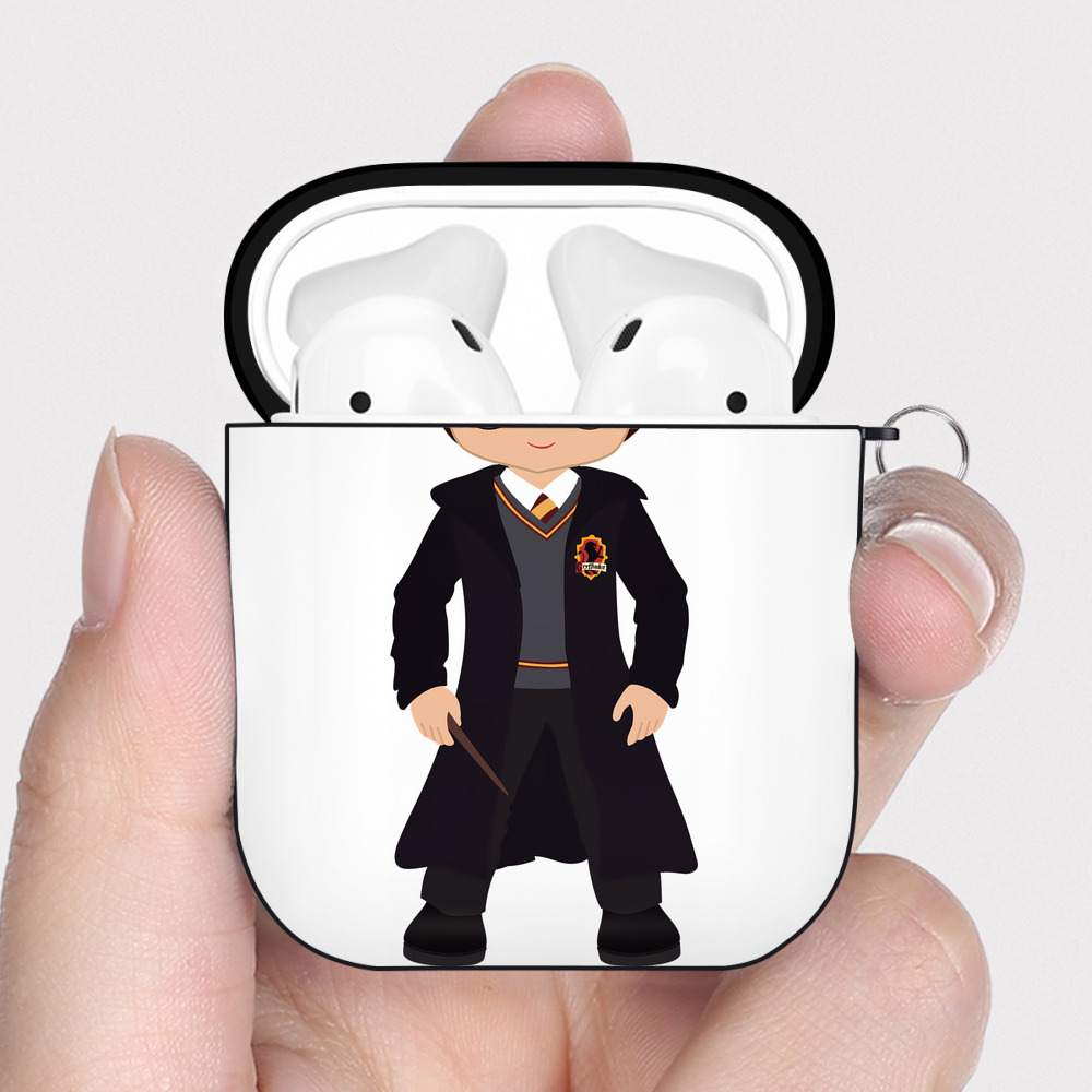 （画像用） Harry Potter ハリー・ポッターシリーズ AirPods 第2世代保護ケース ハードシェル ブラック 耐衝撃・防指紋・カラビナ付き