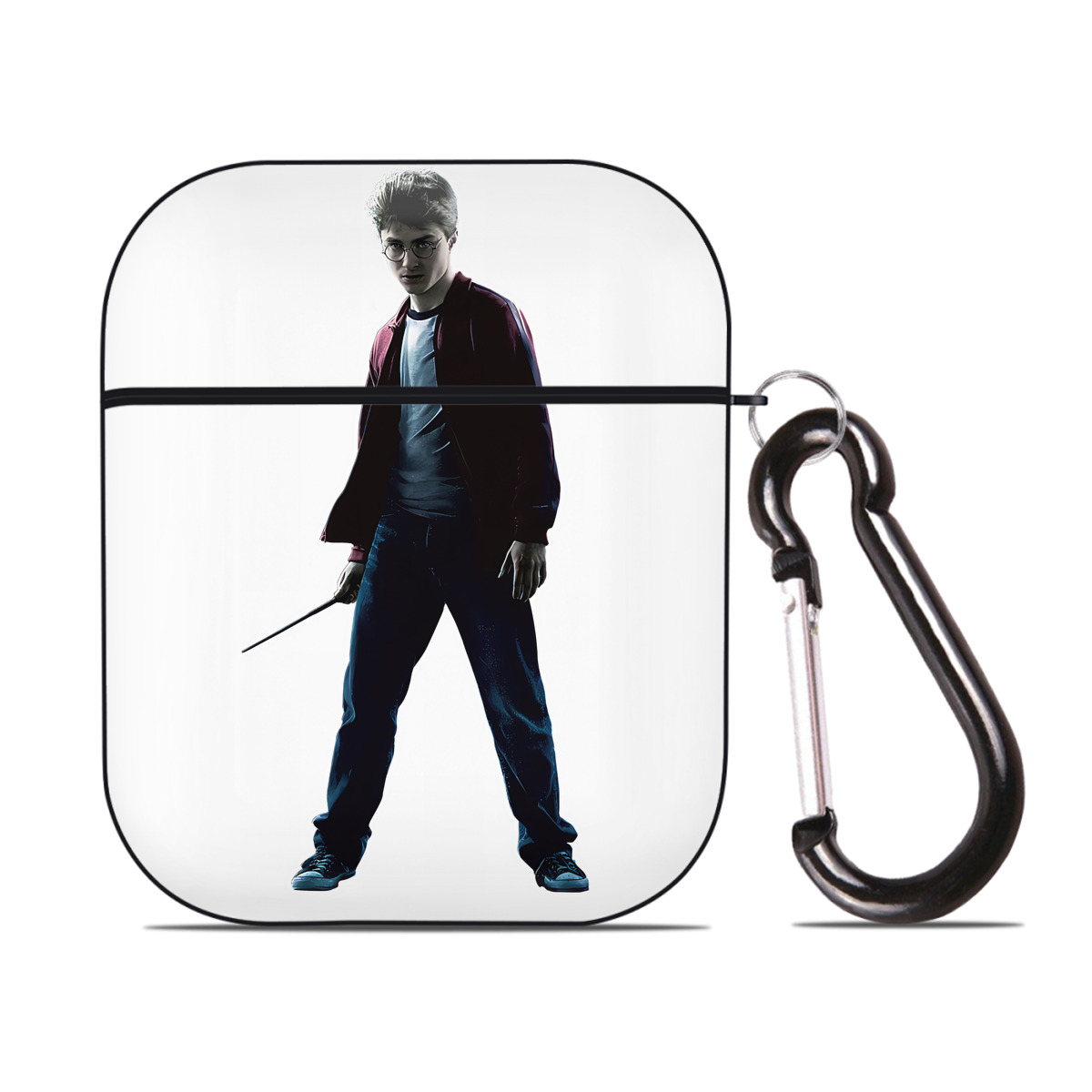 （画像用） Harry Potter ハリー・ポッターシリーズ AirPods 第2世代保護ケース ハードシェル ブラック 耐衝撃・防指紋・カラビナ付き
