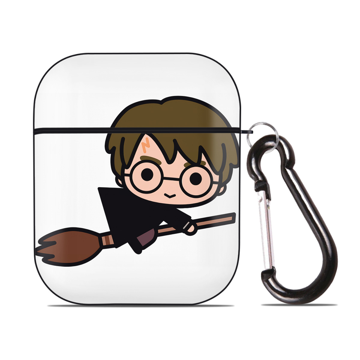 （画像用） Harry Potter ハリー・ポッターシリーズ AirPods 第2世代保護ケース ハードシェル ブラック 耐衝撃・防指紋・カラビナ付き