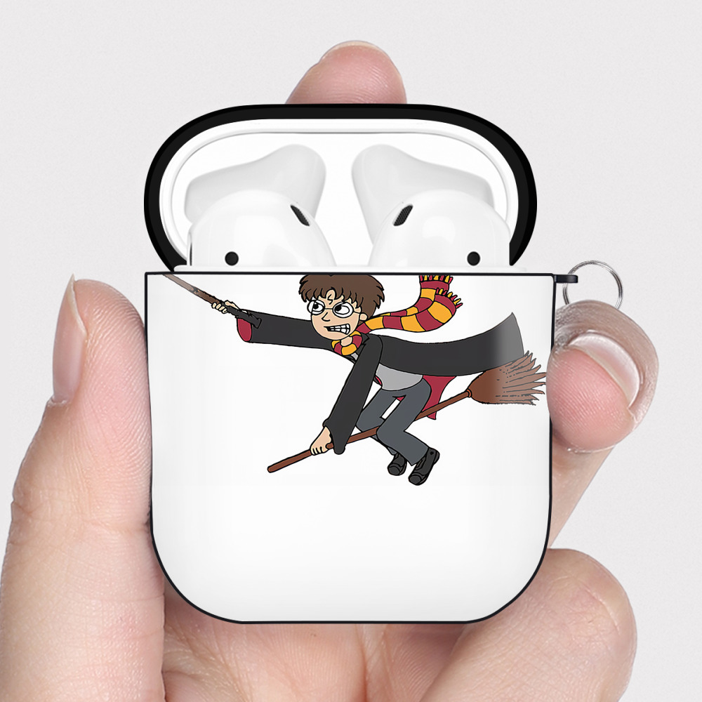 （画像用） Harry Potter ハリー・ポッターシリーズ AirPods 第2世代保護ケース ハードシェル ブラック 耐衝撃・防指紋・カラビナ付き