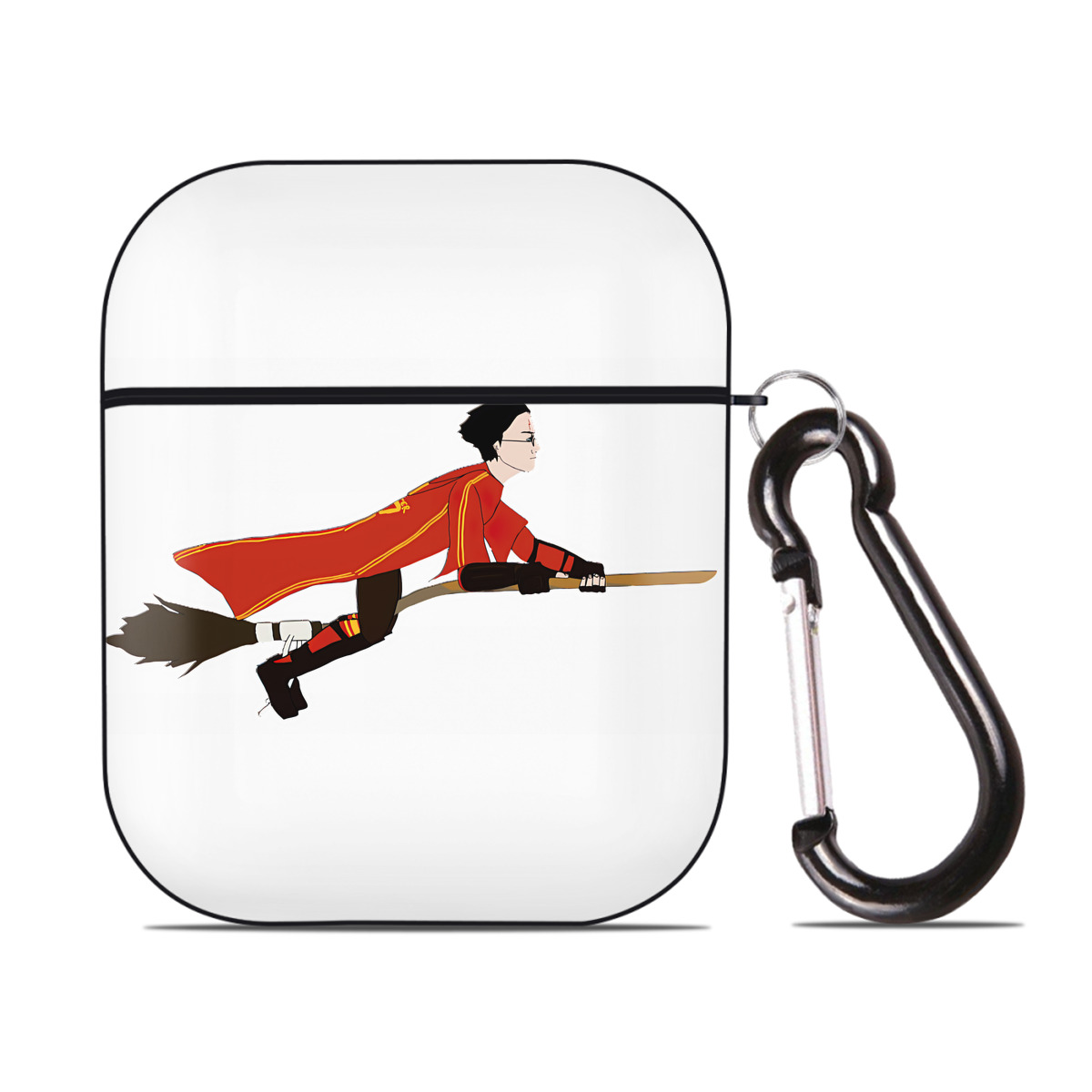（画像用） Harry Potter ハリー・ポッターシリーズ AirPods 第2世代保護ケース ハードシェル ブラック 耐衝撃・防指紋・カラビナ付き