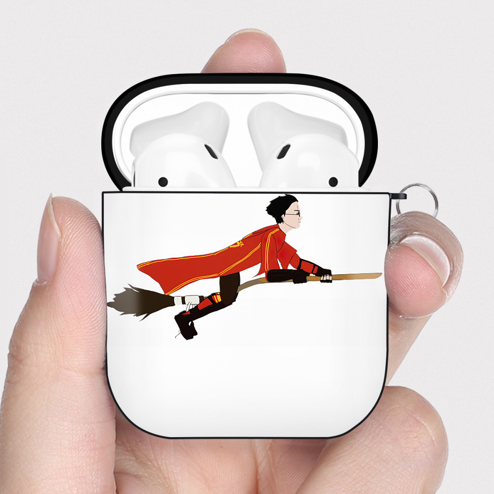 （画像用） Harry Potter ハリー・ポッターシリーズ AirPods 第2世代保護ケース ハードシェル ブラック 耐衝撃・防指紋・カラビナ付き