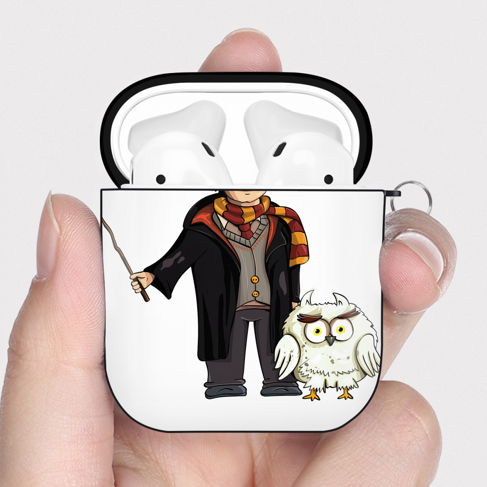 （画像用） Harry Potter ハリー・ポッターシリーズ AirPods 第2世代保護ケース ハードシェル ブラック 耐衝撃・防指紋・カラビナ付き