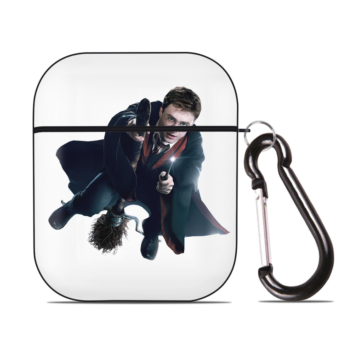 （画像用） Harry Potter ハリー・ポッターシリーズ AirPods 第2世代保護ケース ハードシェル ブラック 耐衝撃・防指紋・カラビナ付き