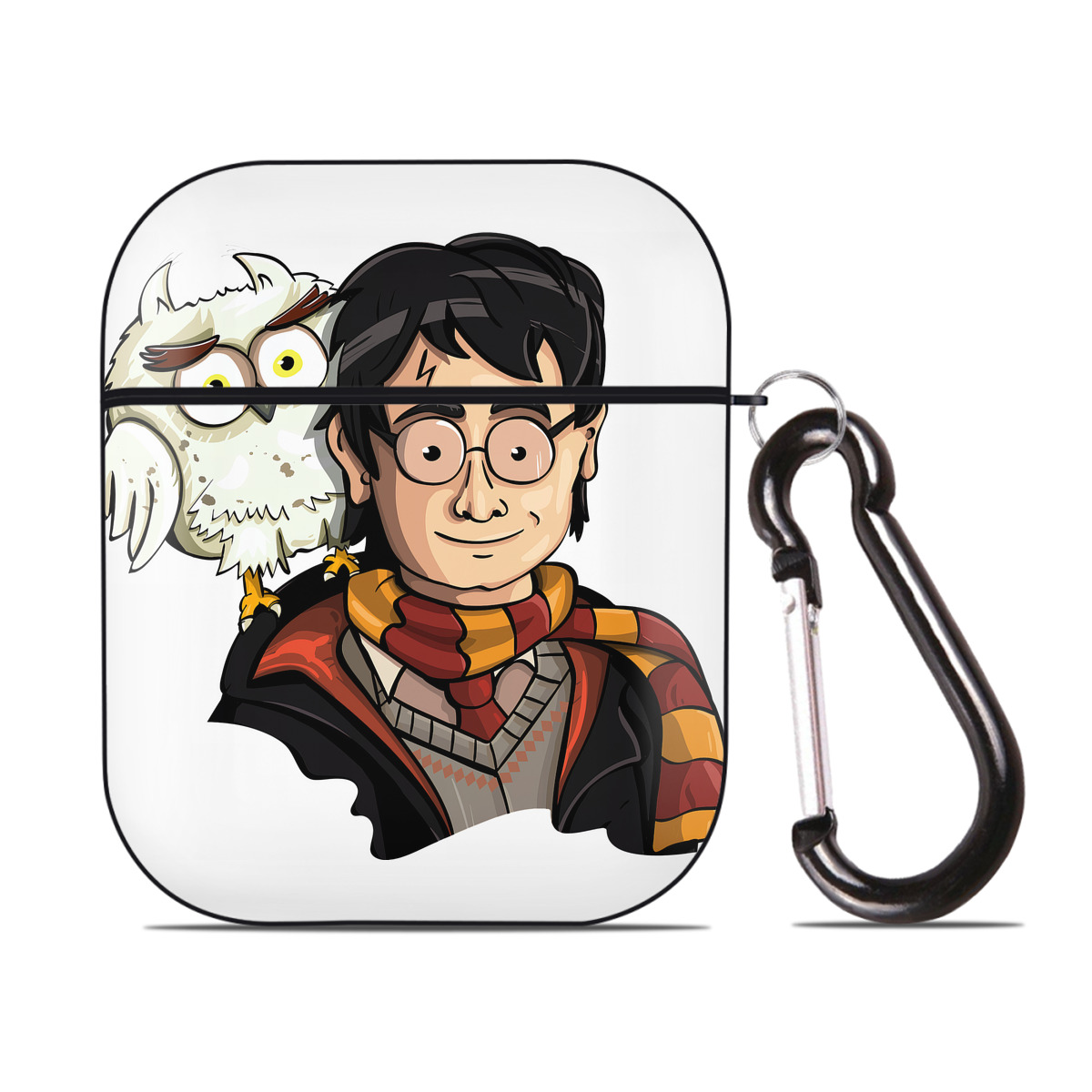 （画像用） Harry Potter ハリー・ポッターシリーズ AirPods 第2世代保護ケース ハードシェル ブラック 耐衝撃・防指紋・カラビナ付き