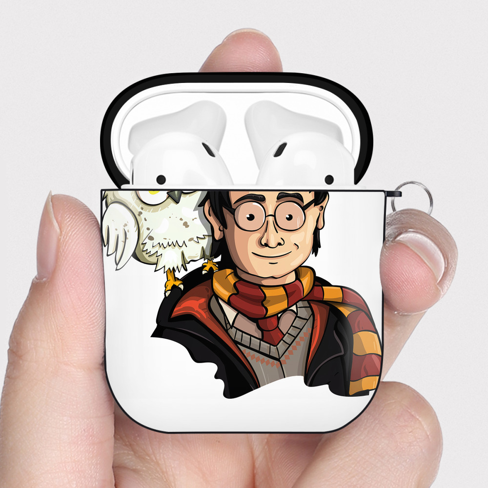 （画像用） Harry Potter ハリー・ポッターシリーズ AirPods 第2世代保護ケース ハードシェル ブラック 耐衝撃・防指紋・カラビナ付き