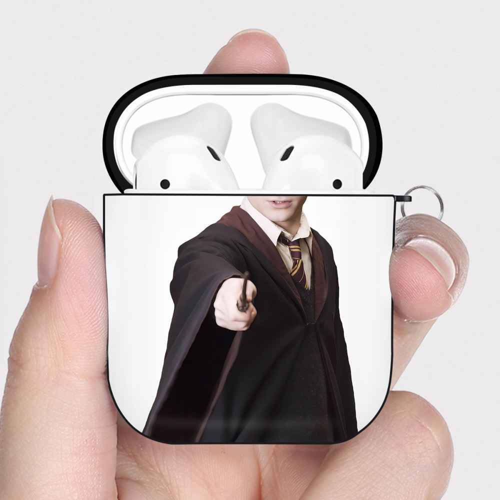 （画像用） Harry Potter ハリー・ポッターシリーズ AirPods 第2世代保護ケース ハードシェル ブラック 耐衝撃・防指紋・カラビナ付き