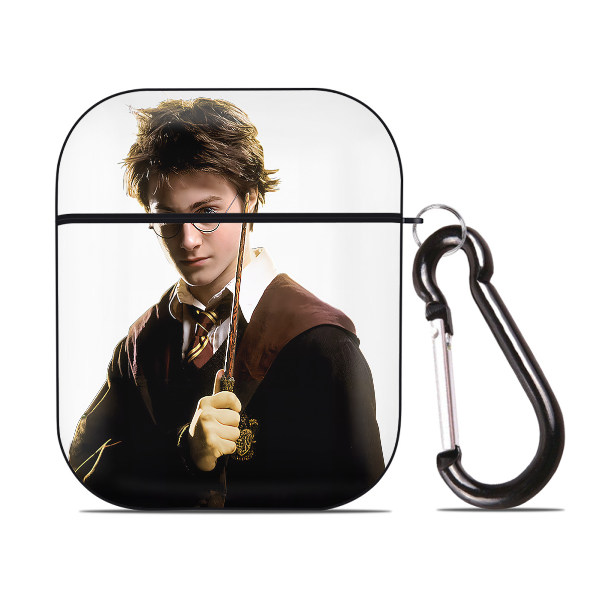 （画像用） Harry Potter ハリー・ポッターシリーズ AirPods 第2世代保護ケース ハードシェル ブラック 耐衝撃・防指紋・カラビナ付き