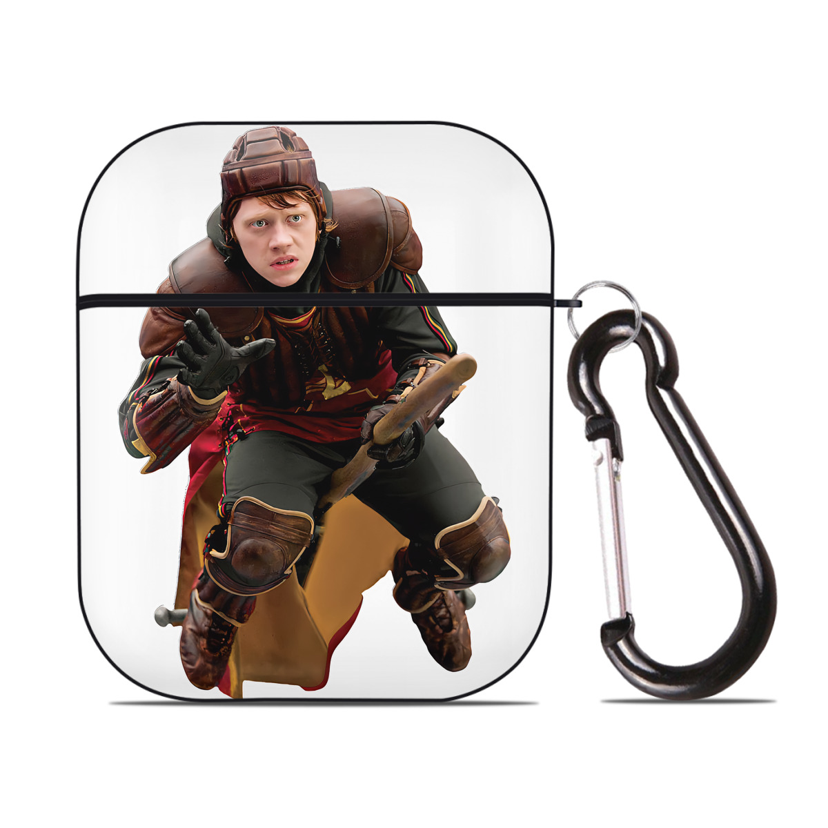 （画像用） Harry Potter ハリー・ポッターシリーズ AirPods 第2世代保護ケース ハードシェル ブラック 耐衝撃・防指紋・カラビナ付き