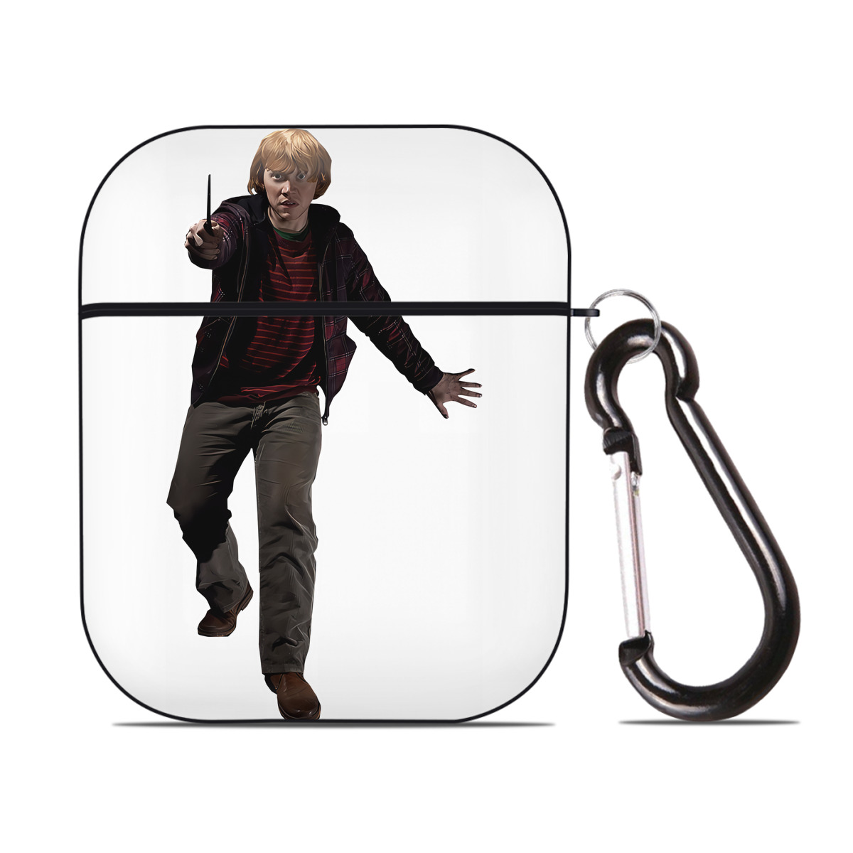 （画像用） Harry Potter ハリー・ポッターシリーズ AirPods 第2世代保護ケース ハードシェル ブラック 耐衝撃・防指紋・カラビナ付き