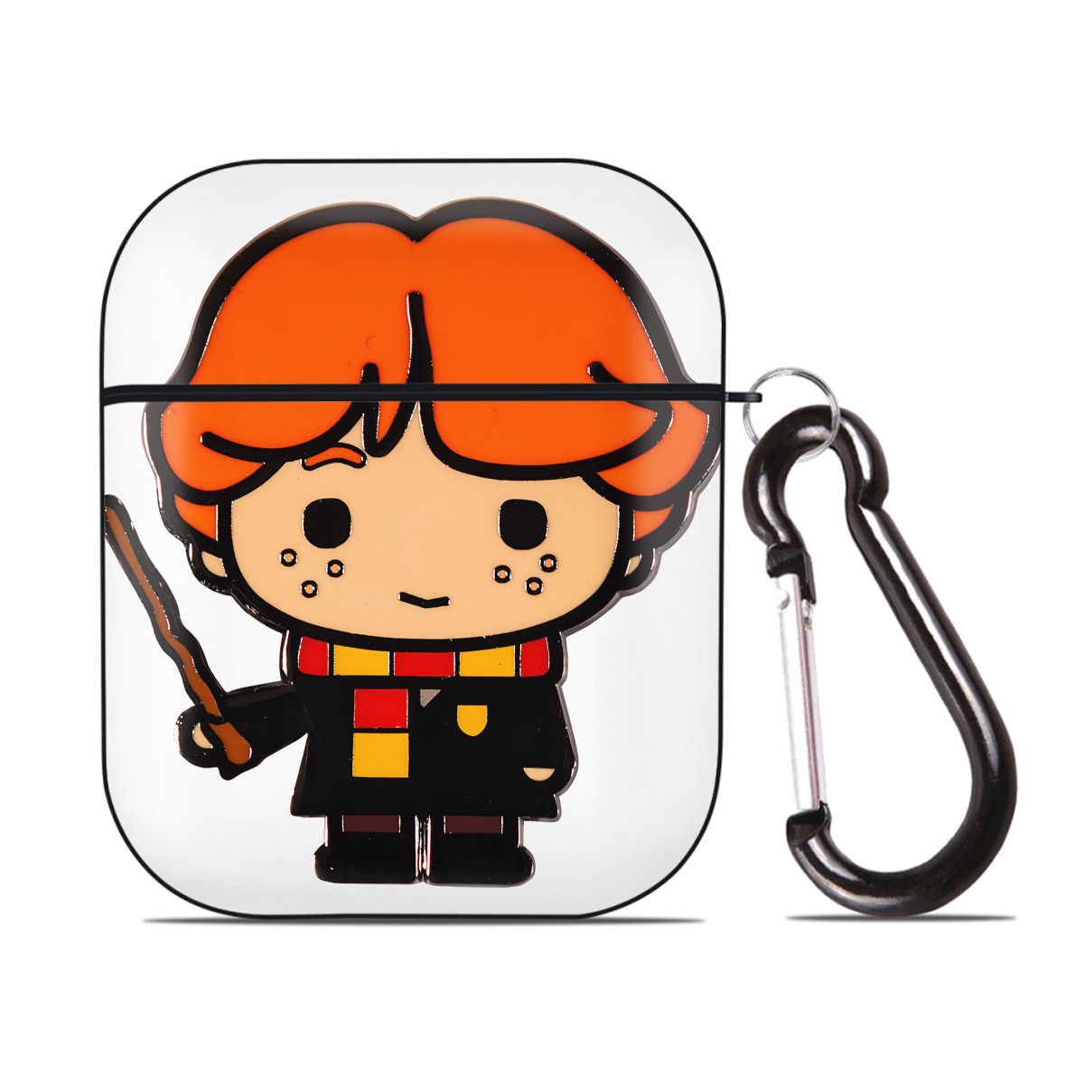 （画像用） Harry Potter ハリー・ポッターシリーズ AirPods 第2世代保護ケース ハードシェル ブラック 耐衝撃・防指紋・カラビナ付き