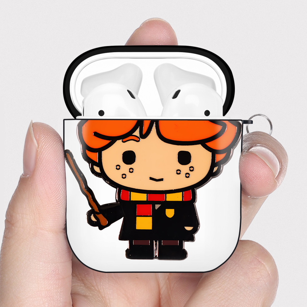 （画像用） Harry Potter ハリー・ポッターシリーズ AirPods 第2世代保護ケース ハードシェル ブラック 耐衝撃・防指紋・カラビナ付き