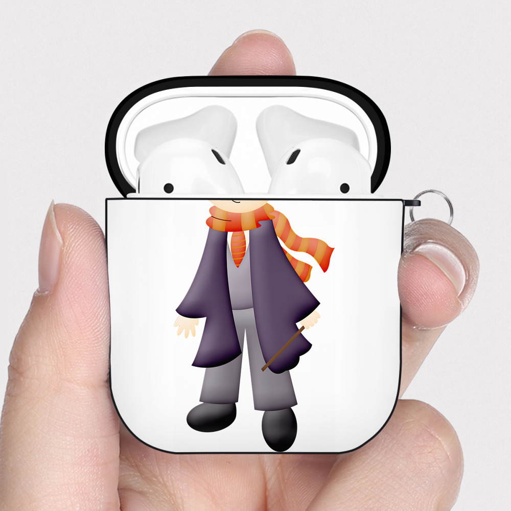 （画像用） Harry Potter ハリー・ポッターシリーズ AirPods 第2世代保護ケース ハードシェル ブラック 耐衝撃・防指紋・カラビナ付き