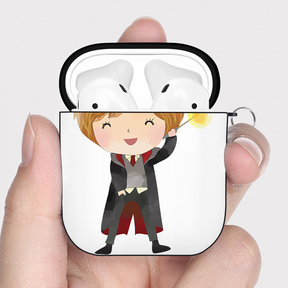 （画像用） Harry Potter ハリー・ポッターシリーズ AirPods 第2世代保護ケース ハードシェル ブラック 耐衝撃・防指紋・カラビナ付き