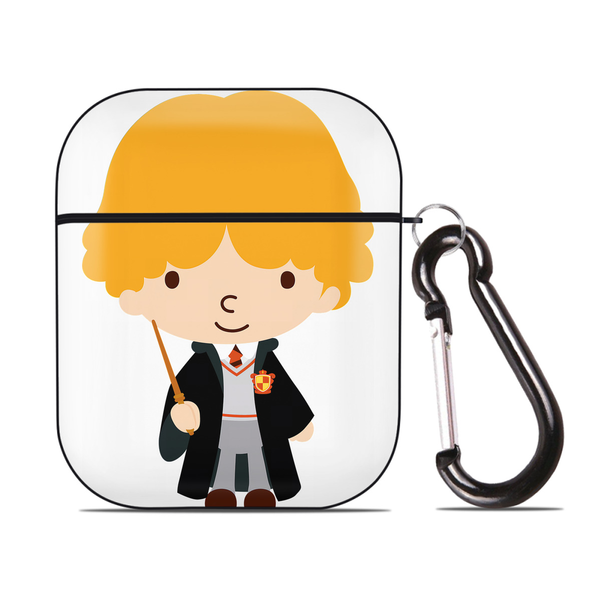 （画像用） Harry Potter ハリー・ポッターシリーズ AirPods 第2世代保護ケース ハードシェル ブラック 耐衝撃・防指紋・カラビナ付き