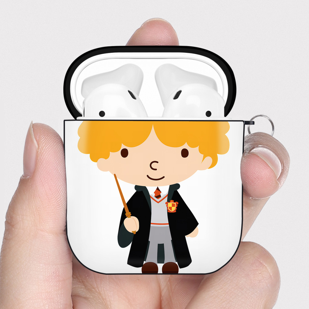 （画像用） Harry Potter ハリー・ポッターシリーズ AirPods 第2世代保護ケース ハードシェル ブラック 耐衝撃・防指紋・カラビナ付き