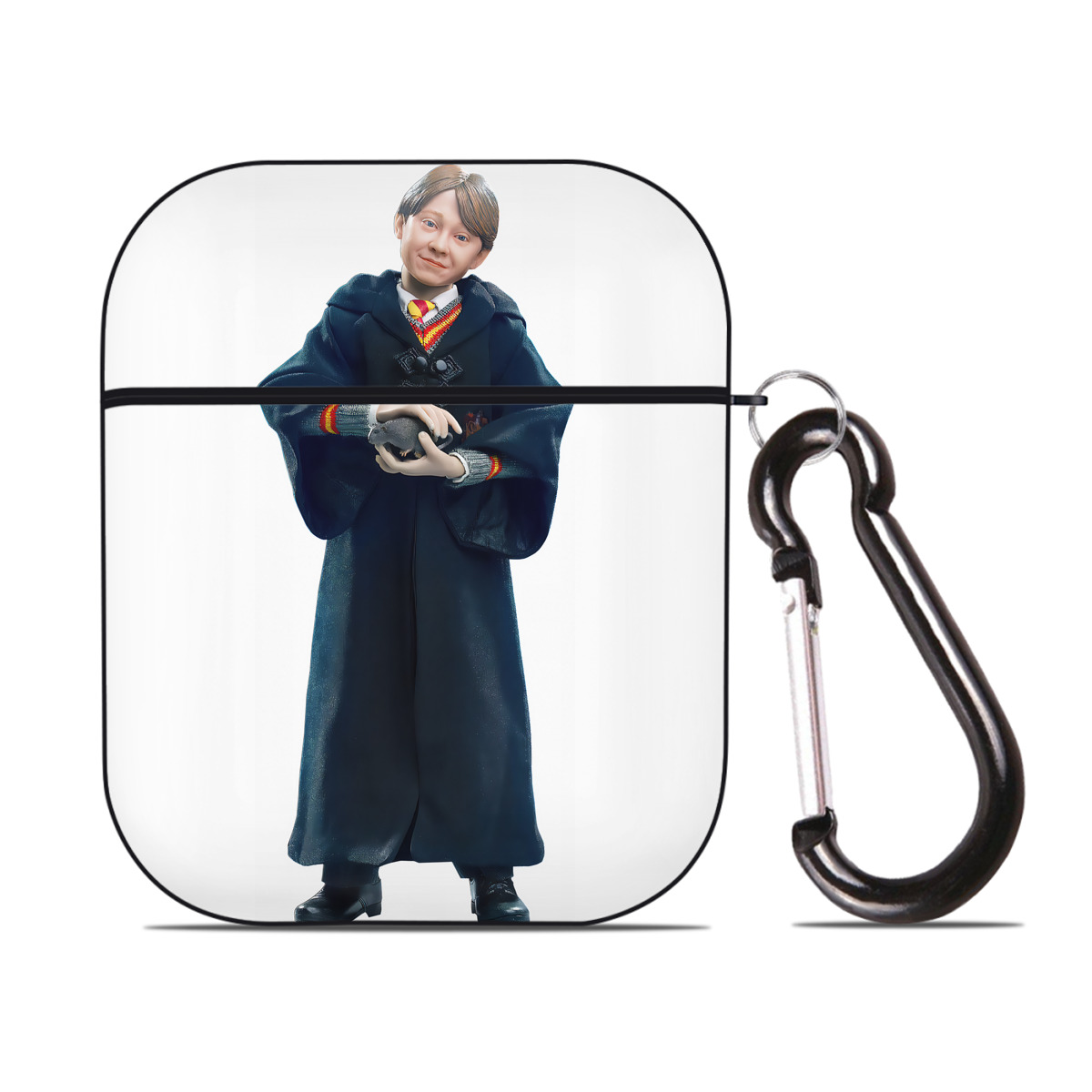 （画像用） Harry Potter ハリー・ポッターシリーズ AirPods 第2世代保護ケース ハードシェル ブラック 耐衝撃・防指紋・カラビナ付き