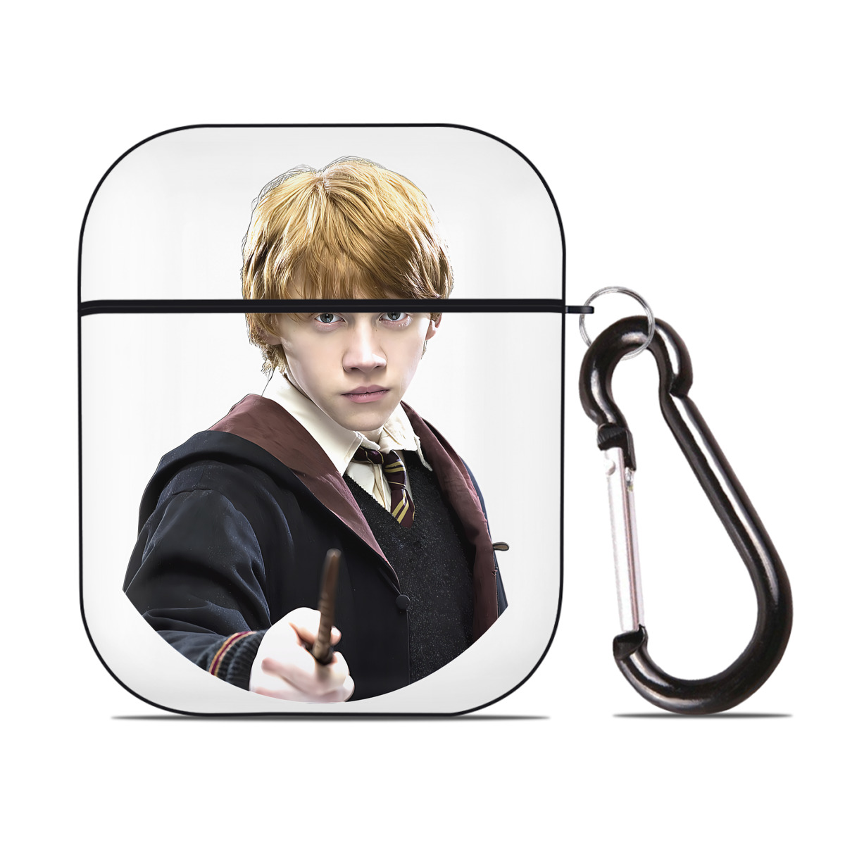 （画像用） Harry Potter ハリー・ポッターシリーズ AirPods 第2世代保護ケース ハードシェル ブラック 耐衝撃・防指紋・カラビナ付き