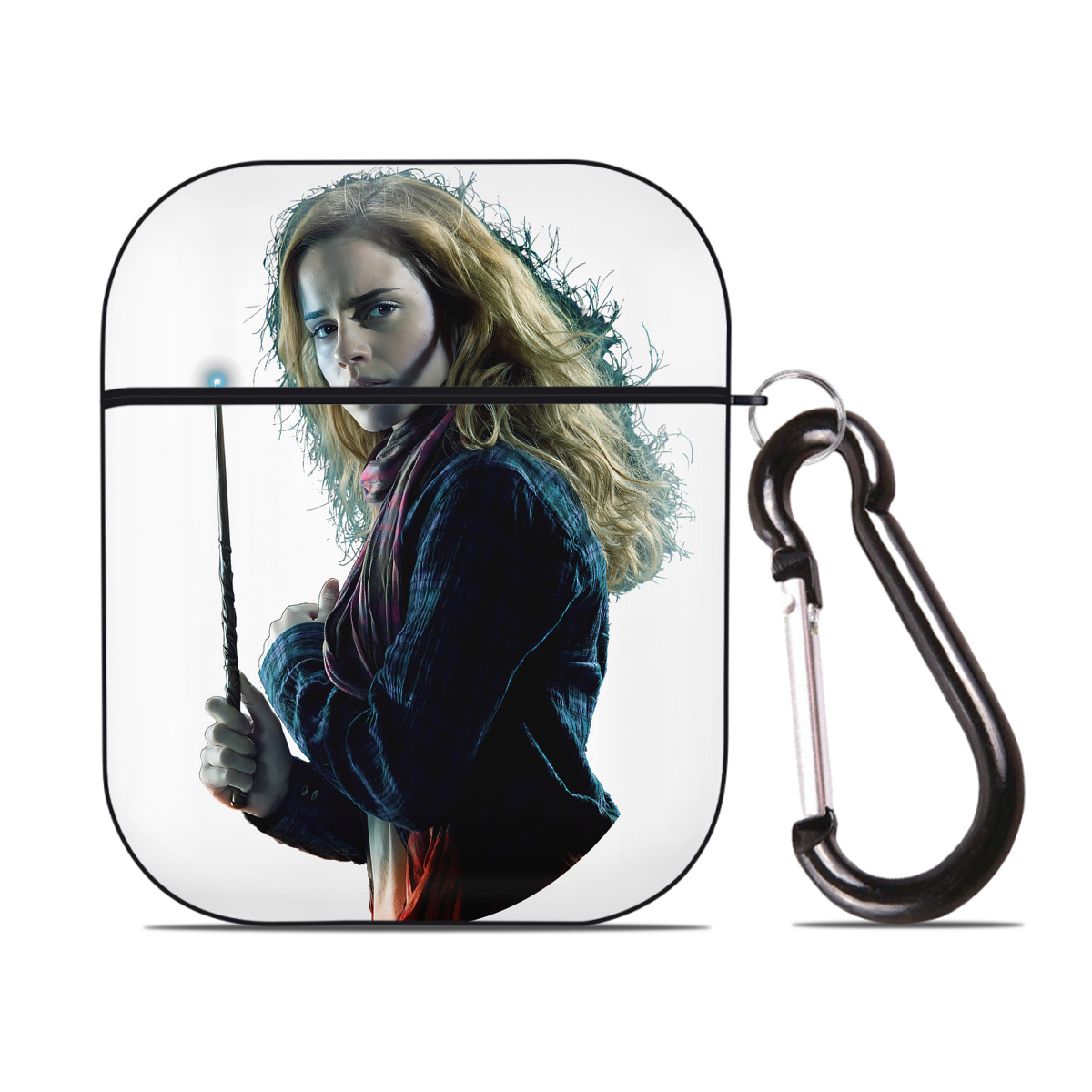 （画像用） Harry Potter ハリー・ポッターシリーズ AirPods 第2世代保護ケース ハードシェル ブラック 耐衝撃・防指紋・カラビナ付き