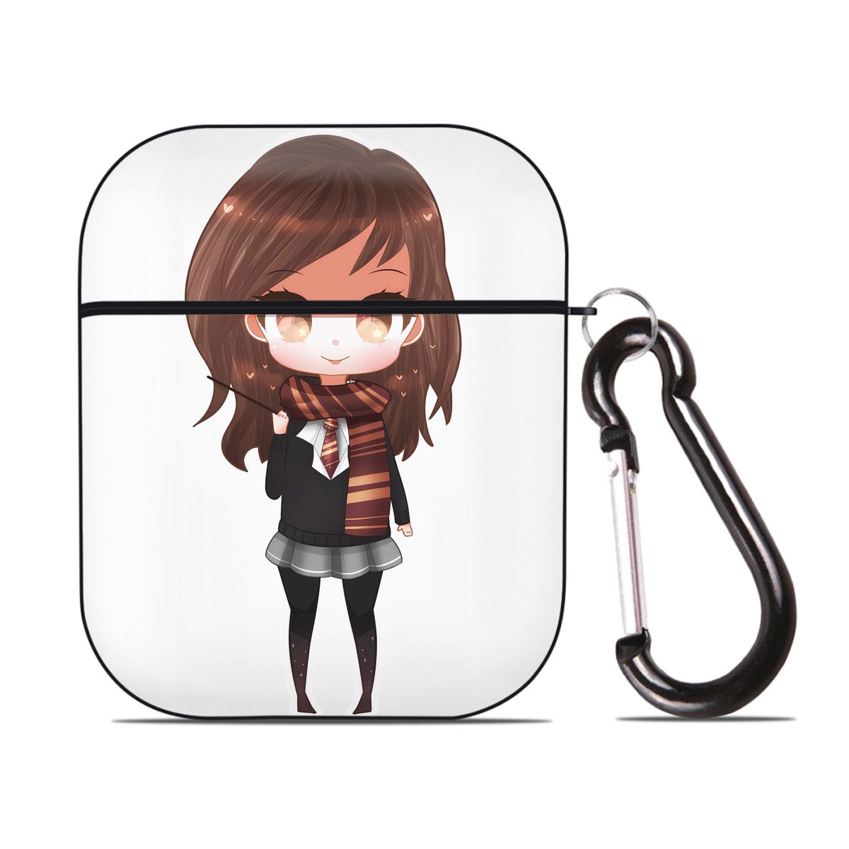 （画像用） Harry Potter ハリー・ポッターシリーズ AirPods 第2世代保護ケース ハードシェル ブラック 耐衝撃・防指紋・カラビナ付き