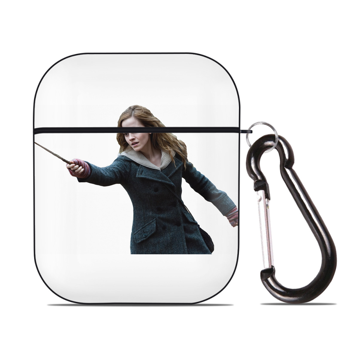 （画像用） Harry Potter ハリー・ポッターシリーズ AirPods 第2世代保護ケース ハードシェル ブラック 耐衝撃・防指紋・カラビナ付き