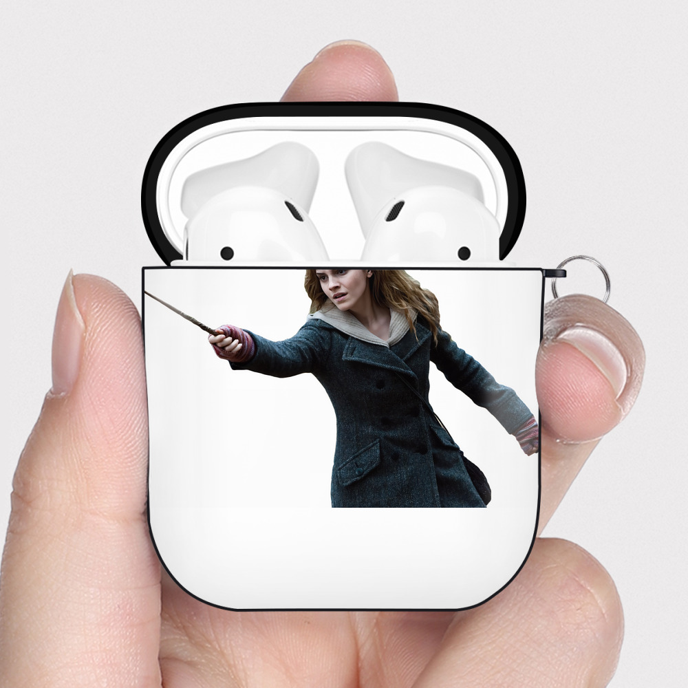 （画像用） Harry Potter ハリー・ポッターシリーズ AirPods 第2世代保護ケース ハードシェル ブラック 耐衝撃・防指紋・カラビナ付き