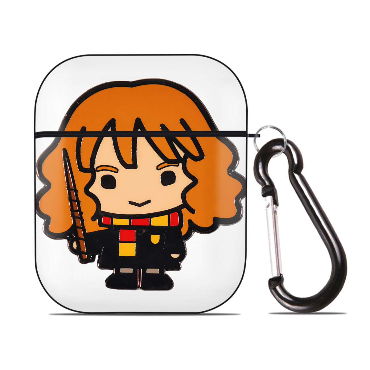 （画像用） Harry Potter ハリー・ポッターシリーズ AirPods 第2世代保護ケース ハードシェル ブラック 耐衝撃・防指紋・カラビナ付き