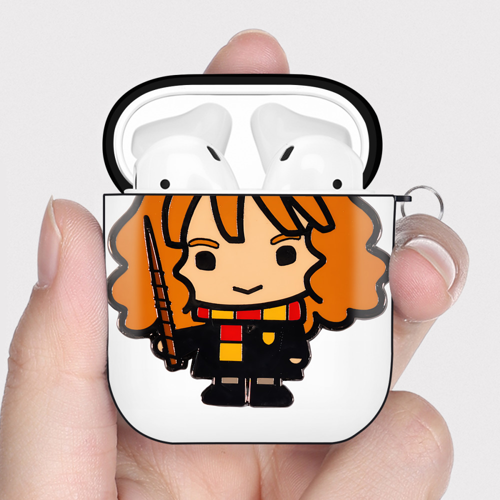 （画像用） Harry Potter ハリー・ポッターシリーズ AirPods 第2世代保護ケース ハードシェル ブラック 耐衝撃・防指紋・カラビナ付き