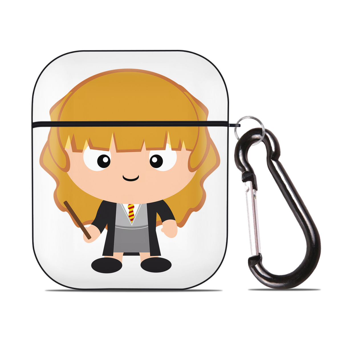 （画像用） Harry Potter ハリー・ポッターシリーズ AirPods 第2世代保護ケース ハードシェル ブラック 耐衝撃・防指紋・カラビナ付き