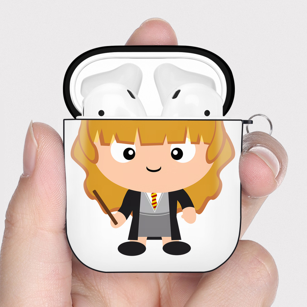 （画像用） Harry Potter ハリー・ポッターシリーズ AirPods 第2世代保護ケース ハードシェル ブラック 耐衝撃・防指紋・カラビナ付き